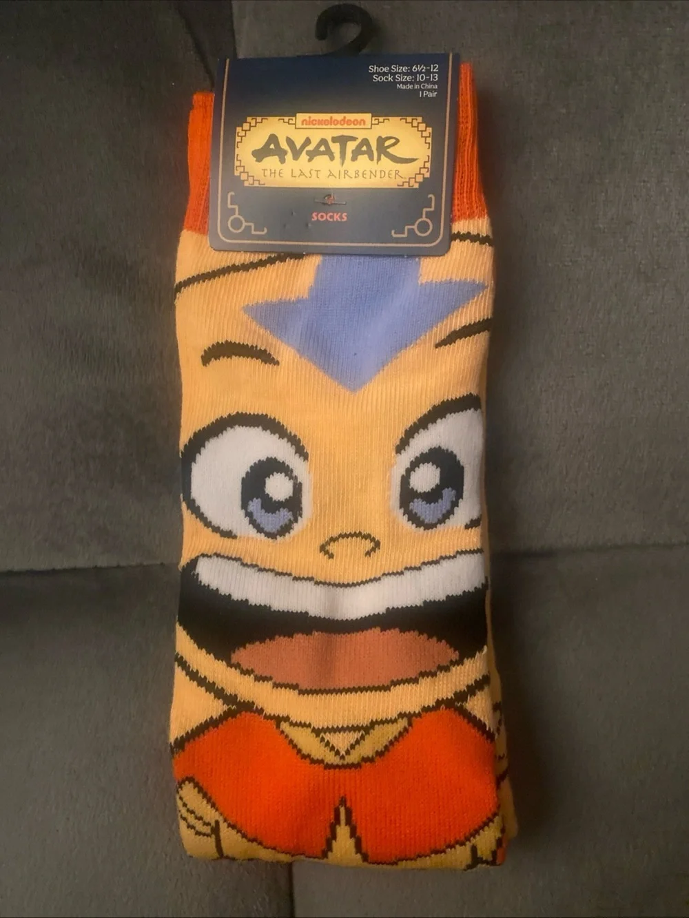 : The Last Airbender Character Crew Socks - Orange & Cream